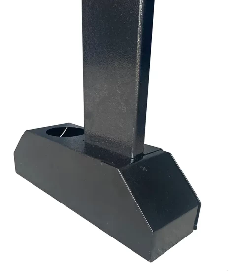 Bază metalică decorativă pentru cruce cimitir cu felinar GRS-BZCR4, 40x12 cm, neagră