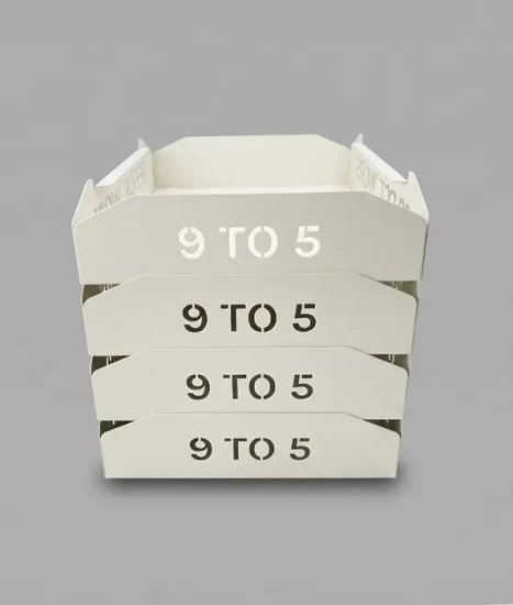 Set tăvițe metalice pentru birou OFFICE 4, OF5A-S4, model 5, alb