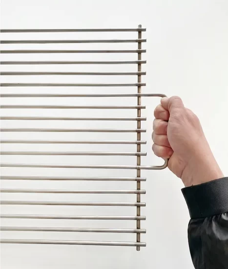 Grill pentru grătar cărbuni, inox 6 mm, 37 x 60 cm, cu mânere