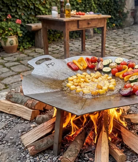Disc Metalic D-CHEF D4953, 49,5 cm diametru, oțel 3 mm, picioare detașabile