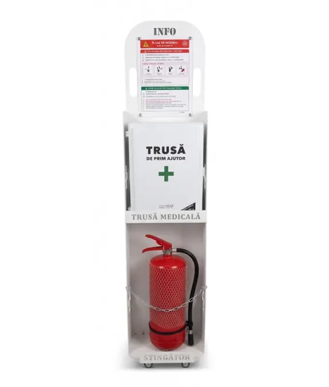 Suport multifuncțional pentru stingător și trusă medicală, GRS-SM, 32x23x132cm