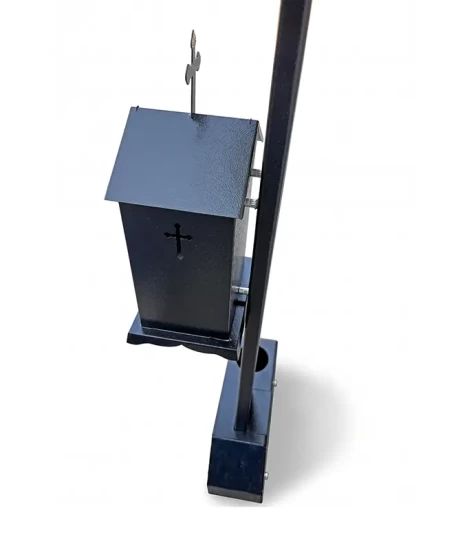 Cruce Metalică Cimitir cu felinar, GRS-CR3 – 150x62 cm, vopsită electrostatic