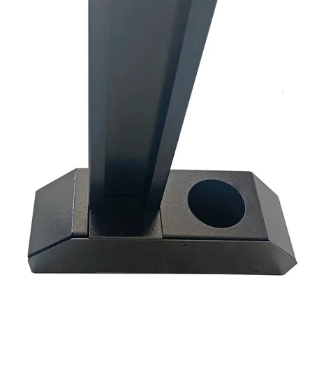 Bază metalică decorativă pentru cruce cimitir cu felinar GRS-BZCR3, 40x12 cm, neagră