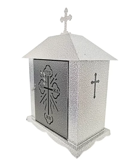 Ușă pentru felinarul metalic pentru cimitir F5, U1G-F5, vopsită electrostatic gri