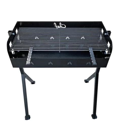 Grătar metalic de grădină și camping model Y, 83 x 39 x 96 cm, pe cărbuni, cu picioare detașabile