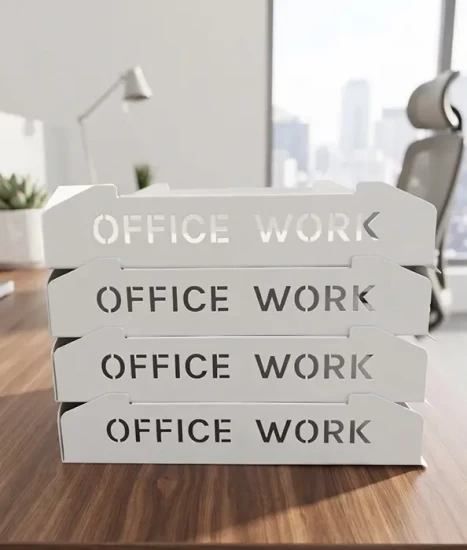 Set tăvițe metalice pentru birou OFFICE 4, OF5A-S4, model 5, alb