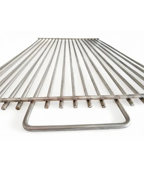 Grill pentru grătar cărbuni, inox 6 mm, 37 x 60 cm, cu mânere