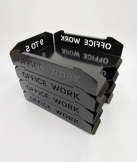 Set tăvițe metalice pentru birou OFFICE 4, OF5N-S4, model 5, negru