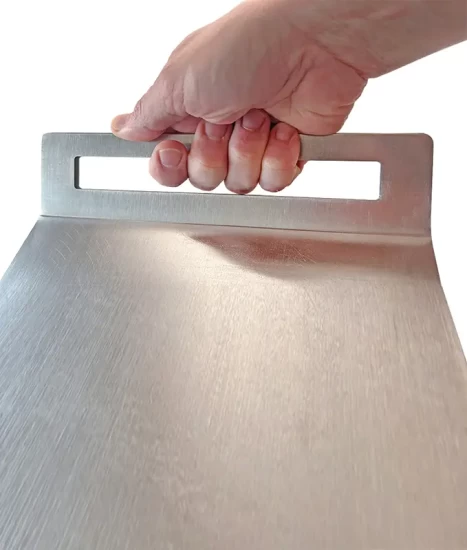 Plită inox pentru gătit la foc, GRS PX6, inox 6 mm grosime, mânere laterale, 63 x 23 cm