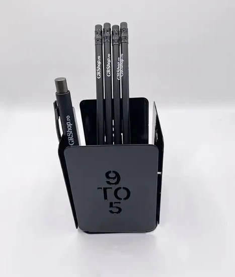 Set tăvițe metalice pentru birou OFFICE 3, OF5N-S3, model 5, negru
