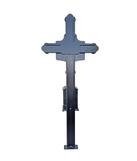 Cruce metalică cimitir cu felinar, GRS-CR4 – 182x75 cm, vopsită electrostatic