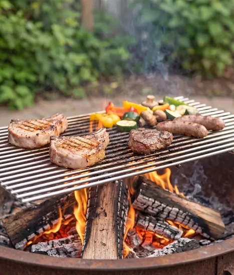 Grill pentru grătar cărbuni, inox 6 mm, 35 x 45 cm