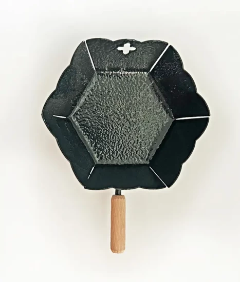 Cățuie din metal cu mâner din lemn pentru ars tămâie, GRS-K3N, negru, 80mm