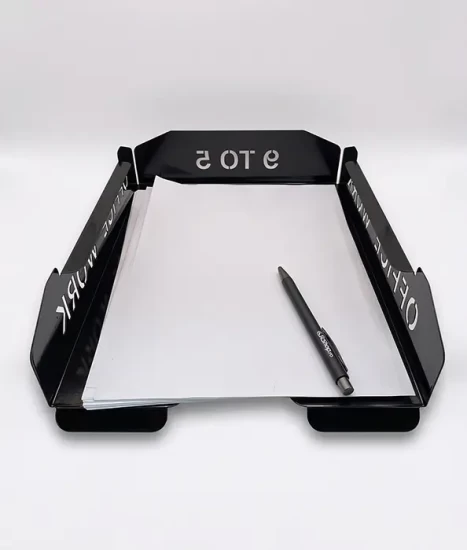 Set tăvițe metalice pentru birou OFFICE 3, OF5N-S3, model 5, negru
