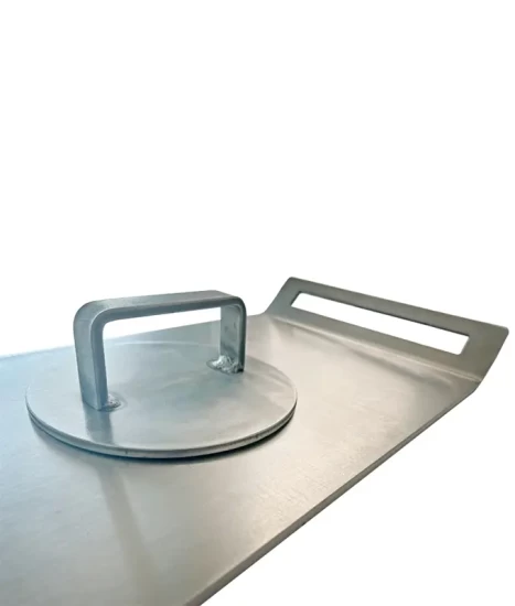 Plită inox pentru gătit la foc, GRS PX6, inox 6 mm grosime, mânere laterale, 63 x 23 cm