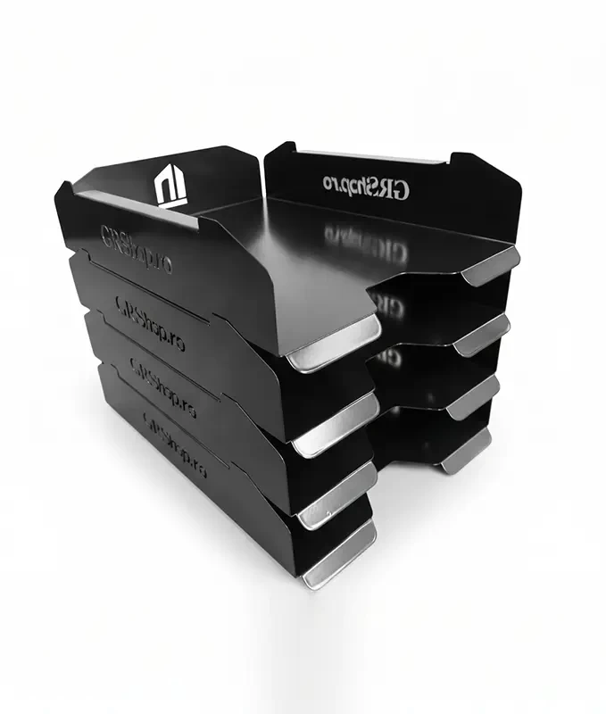 Set tăvițe metalice pentru birou OFFICE 4, OF6N-S4, model 6, negru