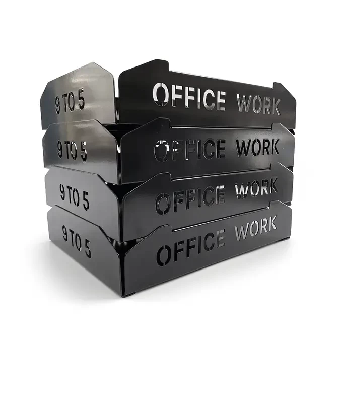 Set tăvițe metalice pentru birou OFFICE 4, OF5N-S4, model 5, negru