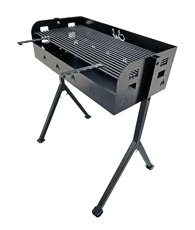 Grătar metalic de grădină și camping model Y, 83 x 39 x 96 cm, pe cărbuni, cu picioare detașabile