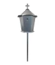 Felinar metalic pentru cimitir, GRS F3G, vopsit electrostatic gri-argintiu, cu picior,