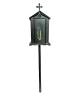 Felinar metalic pentru cimitir, GRS F4N, vopsit electrostatic negru, cu picior
