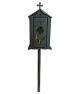 Felinar metalic pentru cimitir, GRS F6N, vopsit electrostatic negru, cu picior