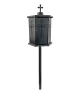 Felinar metalic pentru cimitir, GRS F9N, vopsit electrostatic negru, cu picior