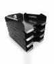 Set tăvițe metalice pentru birou OFFICE 4, OF6N-S4, model 6, negru