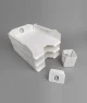 Set tăvițe metalice pentru birou OFFICE 3, OF6A-S3, model 6, alb